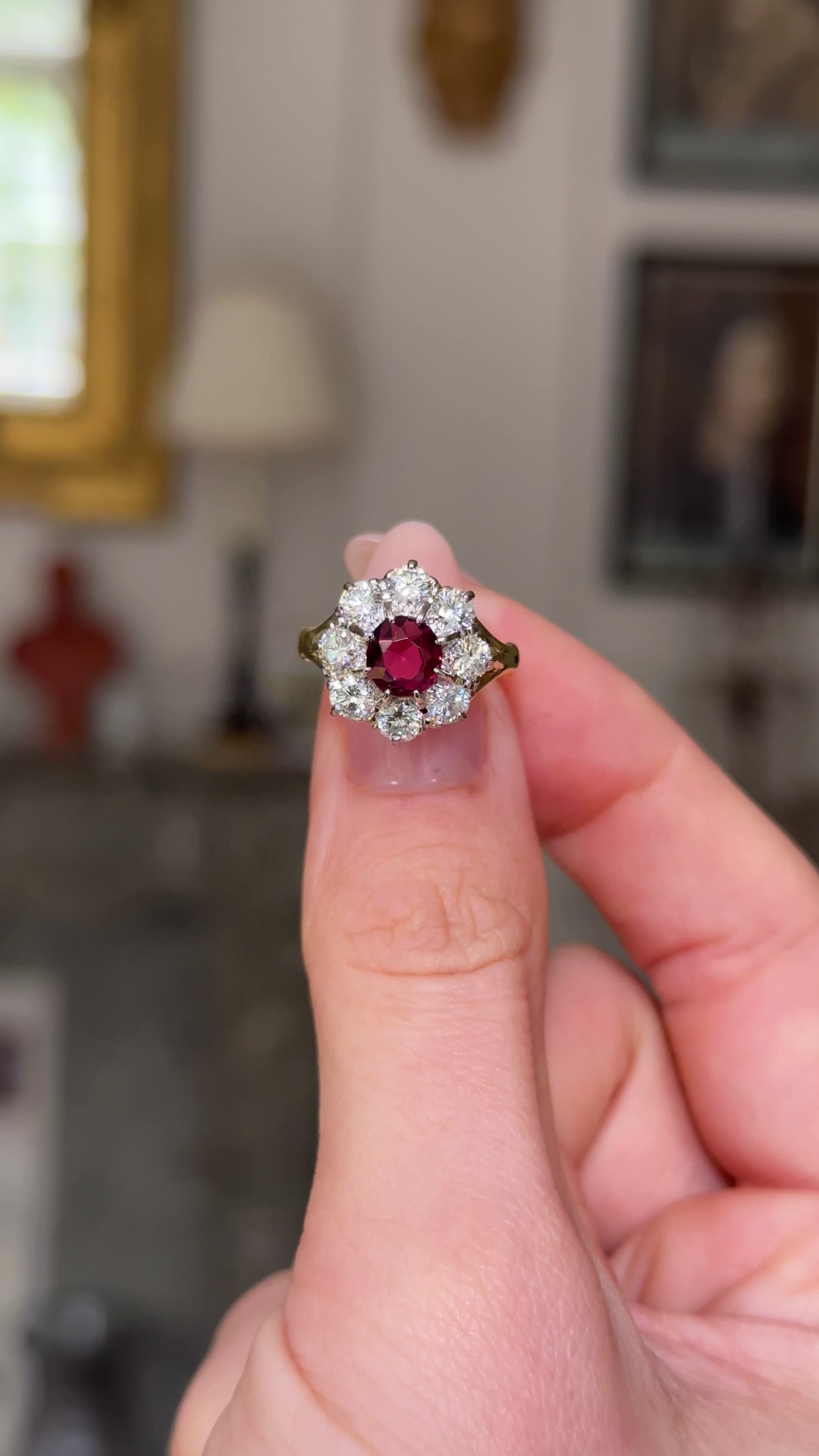 Vintage Style Art Deco Ruby Ring or Engagement with Diamonds - Rare Earth  Jewelry